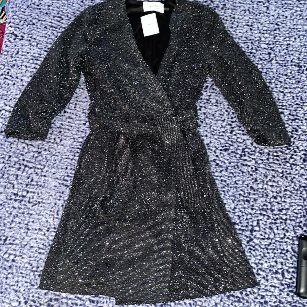 Idem ditto black glitter wrap dress size small new with tags